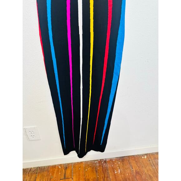 VICTOR GLEMAUD Rainbow Striped Mock Neck Sleeveless Sheath Dress Size XS - Picture 12 of 16